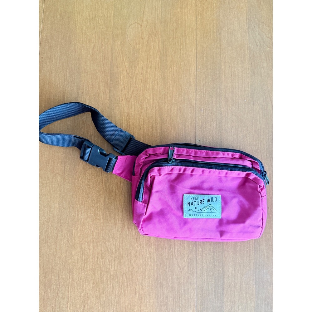 Keep Nature Wild Unisex Eco Nylon Fanny Pack,Magenta Pink, OS